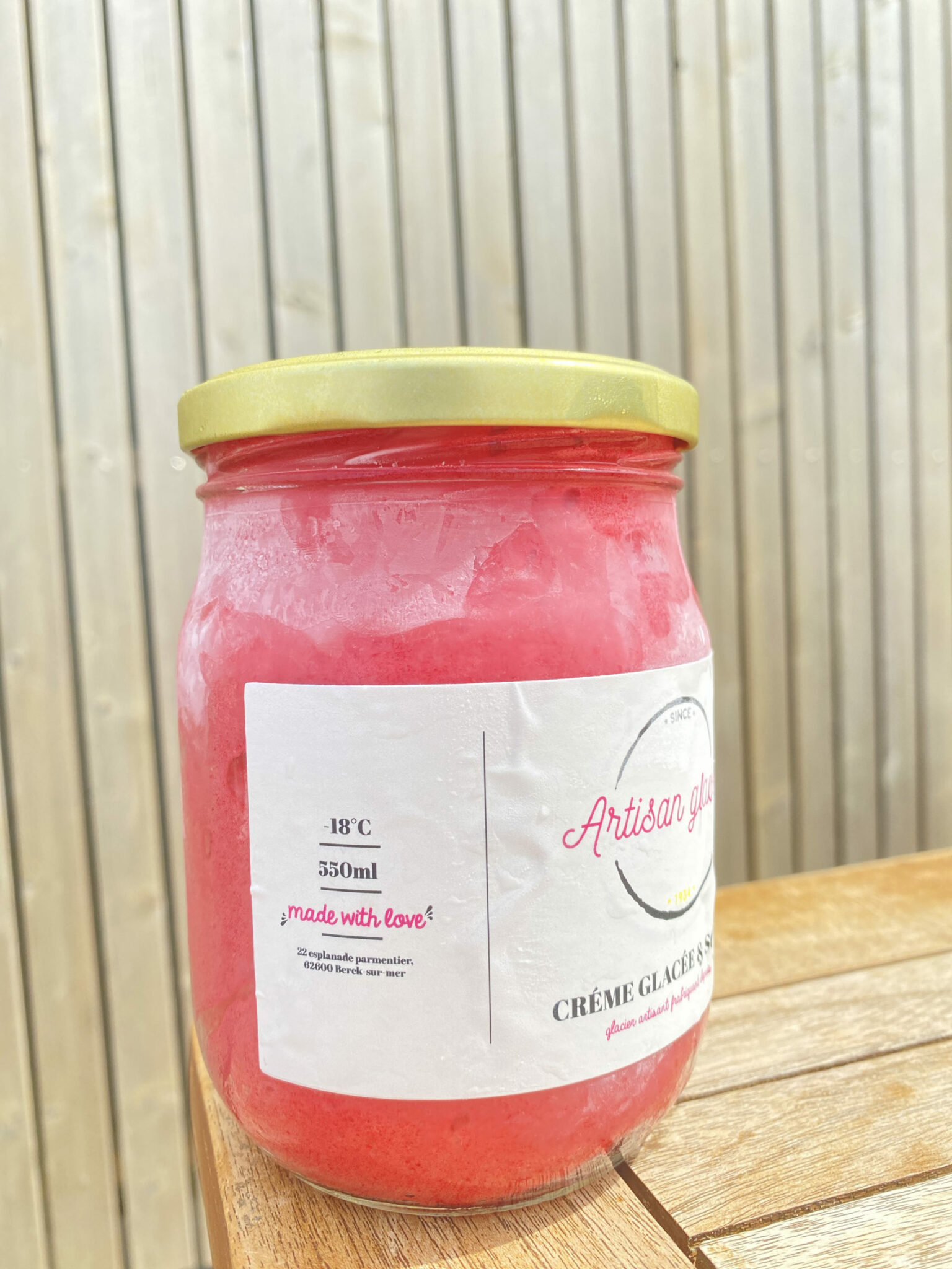 Pot de glace artisanale et maison Le d'amour Berck sur mer